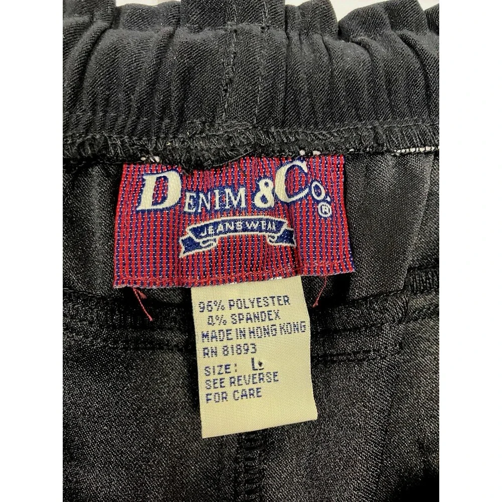 Vintage Denim & Co Faux Suede Long Black Skirt Size Large - Picture 2 of 8